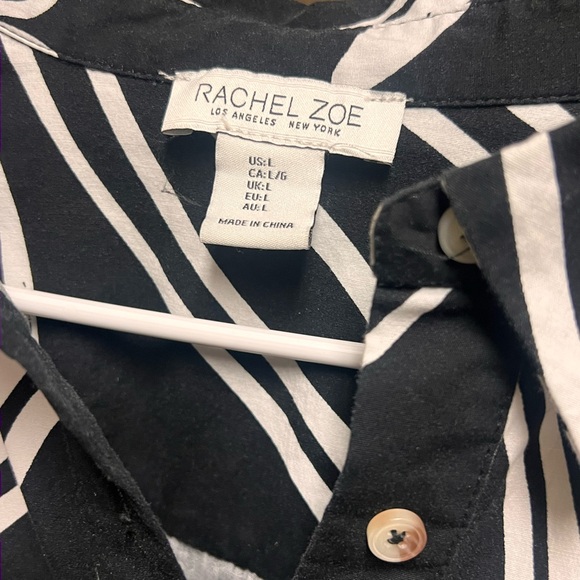 Rachel Zoe/Anthropologie Black and White Short Sleeve Shirt Dress - Picture 5 of 6